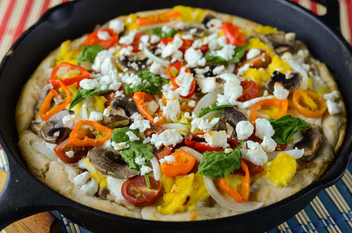 Skillet Breakfast Pizza • The Crumby Kitchen