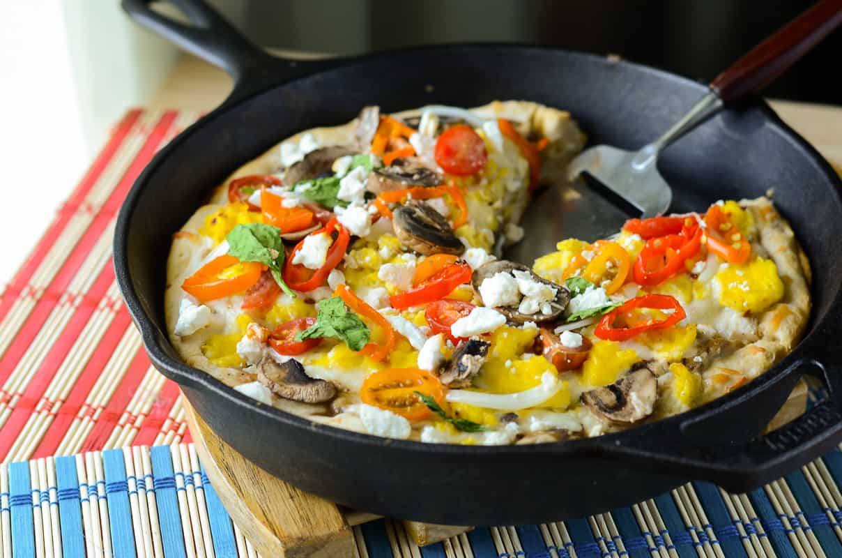 Skillet Breakfast Pizza • The Crumby Kitchen