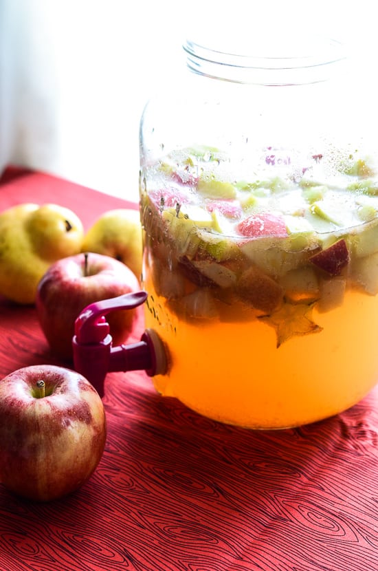 A warm, autumn blend of apple, pear, ginger, and cinnamon spice, steeped with your favorite white wine!