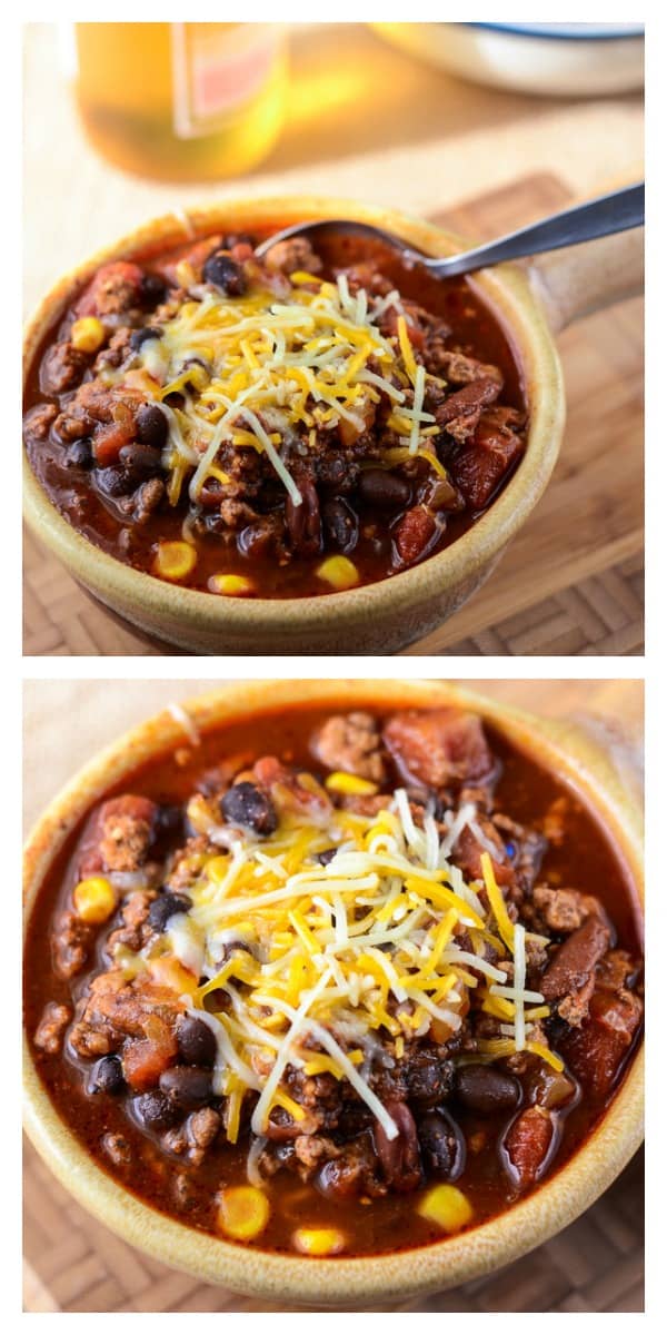 Crock Pot Mexican Beer Chili • The Crumby Kitchen