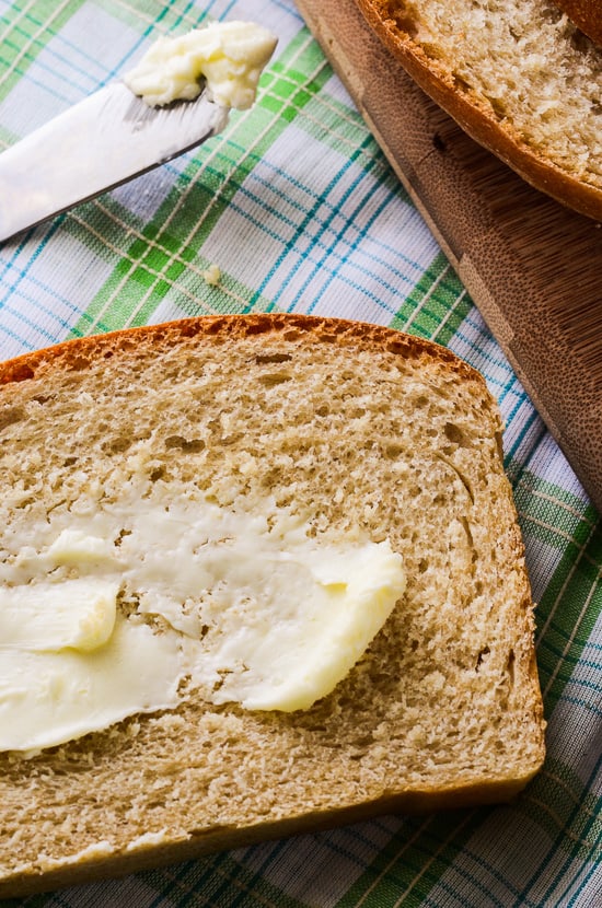 Honey Wheat Bread with butter
