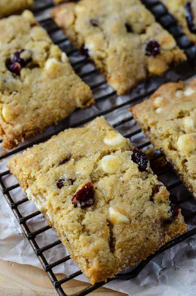White Chocolate Cranberry Brown Butter Bars