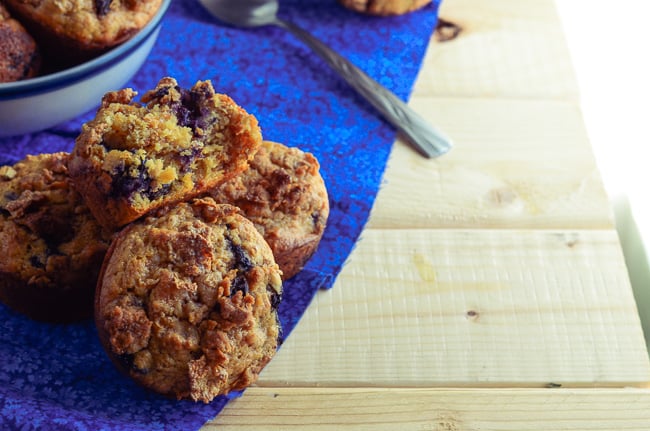 Blueberry Raisin Crunch Muffins