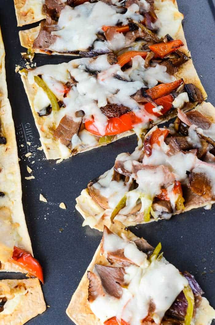 Cheesesteak Flatbread Pizza