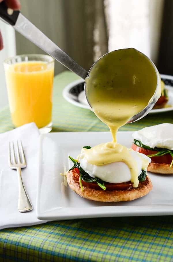 Tomato & Eggs Florentine with Homemade Hollandaise Sauce | Get the recipe at My Cooking Spot!