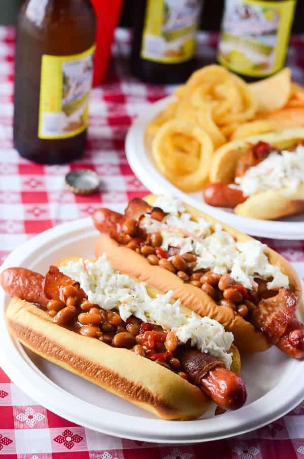 Bacon-Wrapped Summer BBQ Hot Dogs | Get the recipe at My Cooking Spot!