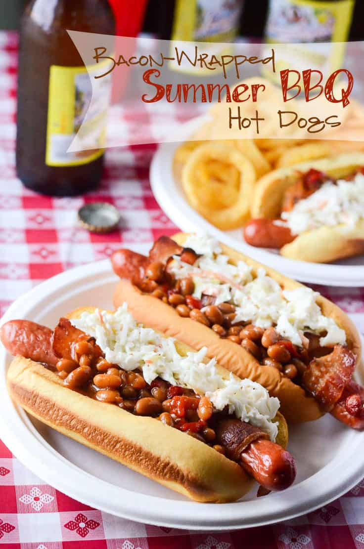 Bacon-Wrapped Summer BBQ Hot Dogs | Get the recipe at My Cooking Spot!
