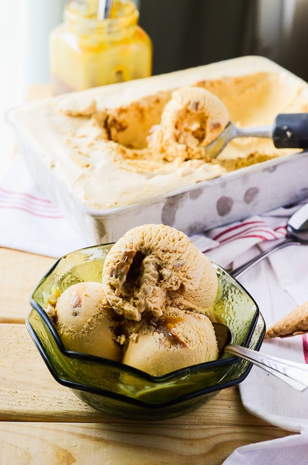 Dulce de Leche Ice Cream | A homemade Latin American favorite! Creamy, smooth, sweet, and full of caramel...lots and lots of caramel!