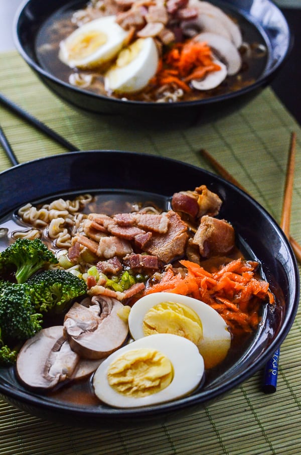 Bacon Miso Ramen |A 30-minute miso ramen dish, created in tribute to Japanese culture, but enhanced with an essential American fat - bacon!