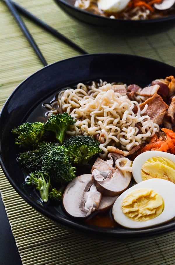 Bacon Miso Ramen |A 30-minute miso ramen dish, created in tribute to Japanese culture, but enhanced with an essential American fat - bacon!