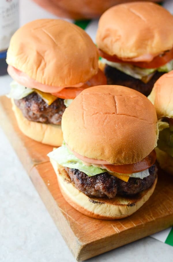 Bacon Bleu Cheese Sliders | One of the best things to come out of Mr. Crumby's Kitchen - Four-bite burgers, packed with bacon, seasoning, and just the right amount of bleu cheese. Even the bleu haters will love them!