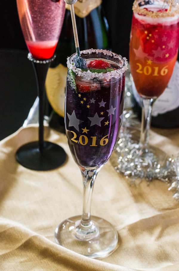 Berry Champagne Cocktail Trio | A trio of cocktails, highlighting a trio of very delicious, seasonal berries - they are the perfect drinks for any celebration!