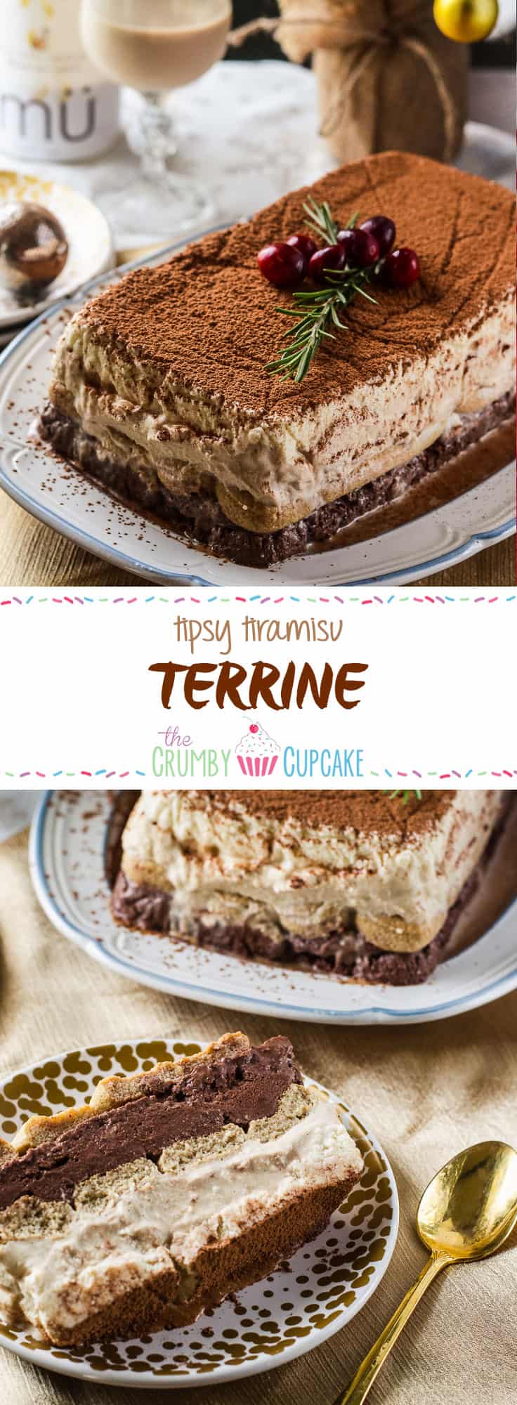 A cocktail-enhanced twist on classic tiramisu - coffee, dark chocolate, and white chocolate mousses, layered with espresso and mü-soaked ladyfingers. It's the ultimate grown-up dessert!