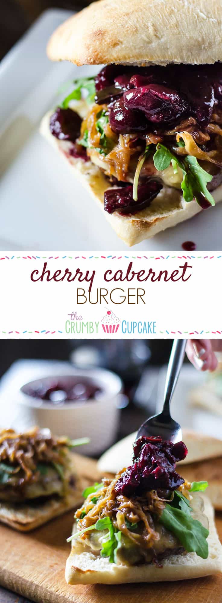 Get fancy with your grillin' and sink your teeth into a Cherry Cabernet Burger! Bacon and Cabernet-infused beef patties, topped with melty Gouda, peppery arugula, caramelized onions, and a roasted balsamic cherry & poblano chutney. 