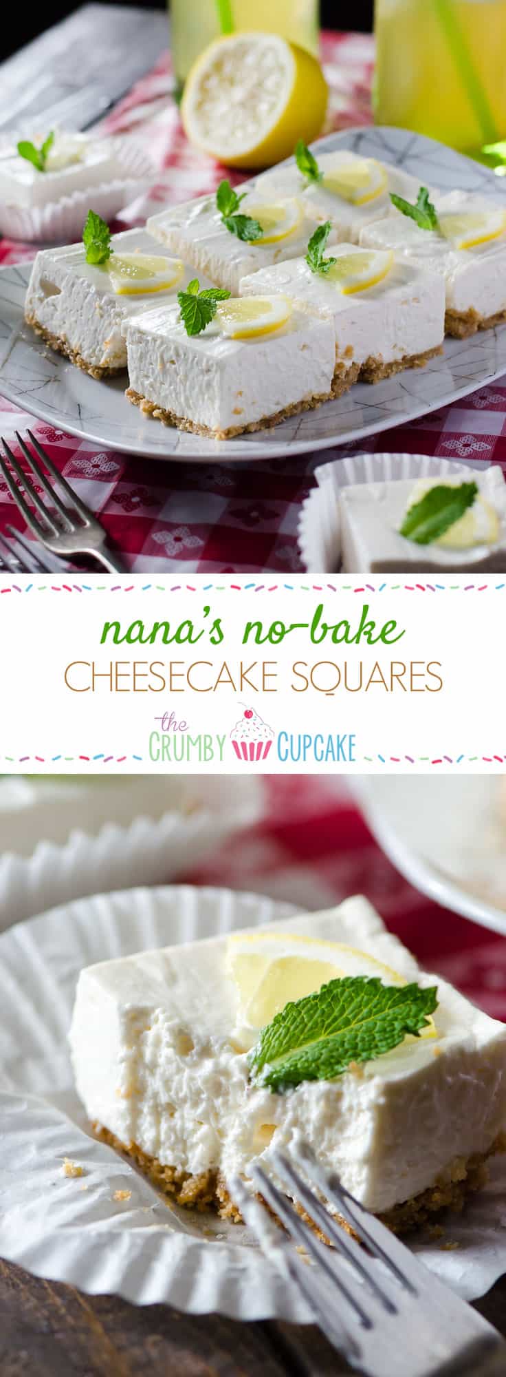 Light, fluffy, and totally refreshing, Nana’s No-Bake Cheesecake Squares are a knockout ending to a steamy summer barbecue or picnic! Make a double batch to share at your next pool party!