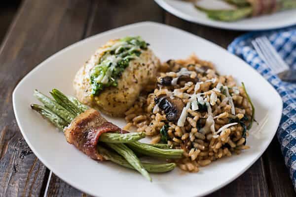 Looking for a side dish that's a little bit fancy but oh so easy? This Mushroom Spinach Risotto is ready in about 30 minutes and is a fantastically flavorful addition to any family dinner.