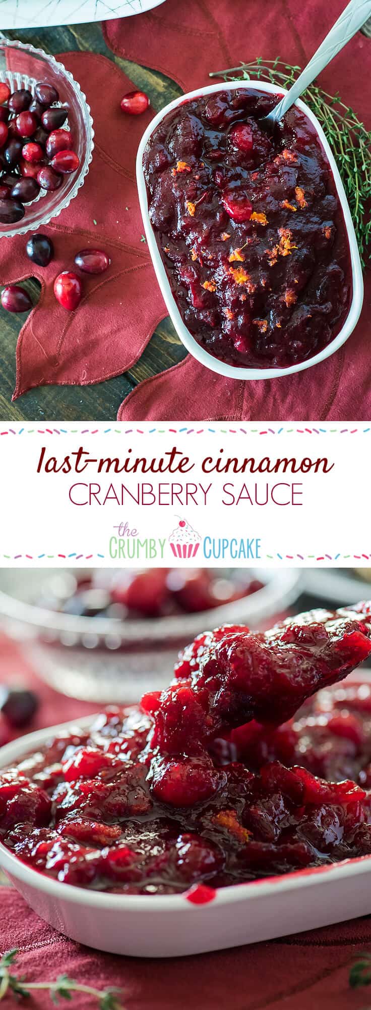 Never open a can of jellied cranberries again! This quick Last-Minute Cinnamon Cranberry Sauce is so simple, you'll be volunteering to bring the sides to every holiday dinner! 