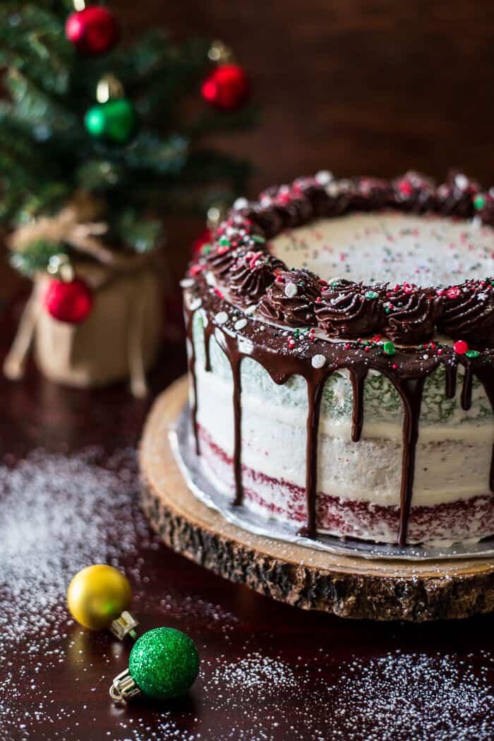Cake deserves its time to shine on your holiday table, and this Christmas Checkerboard Cake is just the thing that's going to put all the cookies and pies to shame! Three festive colors, two types of icing, and a bunch of sprinkles make this baby the star of the show!