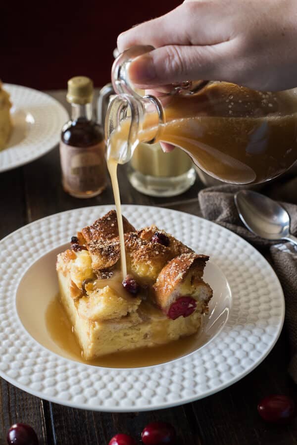 It's just not the holidays without eggnog, and there's no better way to consume it than in a big slice of Eggnog Bread Pudding with Warm Whiskey Sauce!