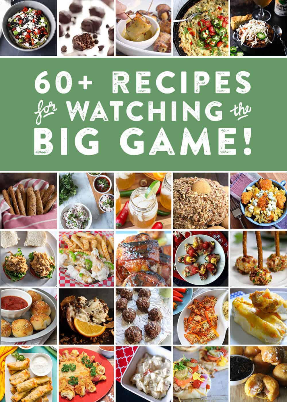 Big Game recipes graphic