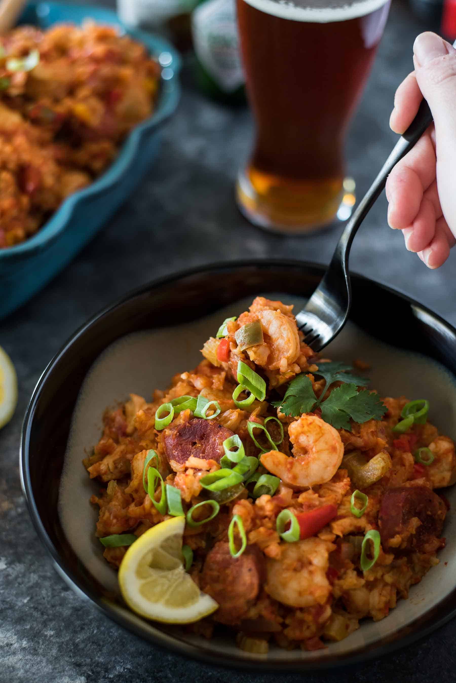 Mardi Gras isn't complete without some Creole food, so throw this Slow Cooker Jambalaya on while you hit up a parade or bake some beignets! Andouille sausage, chicken, and shrimp marry with Cajun-spiced rice and vegetables in this easy weekday or weekend meal.