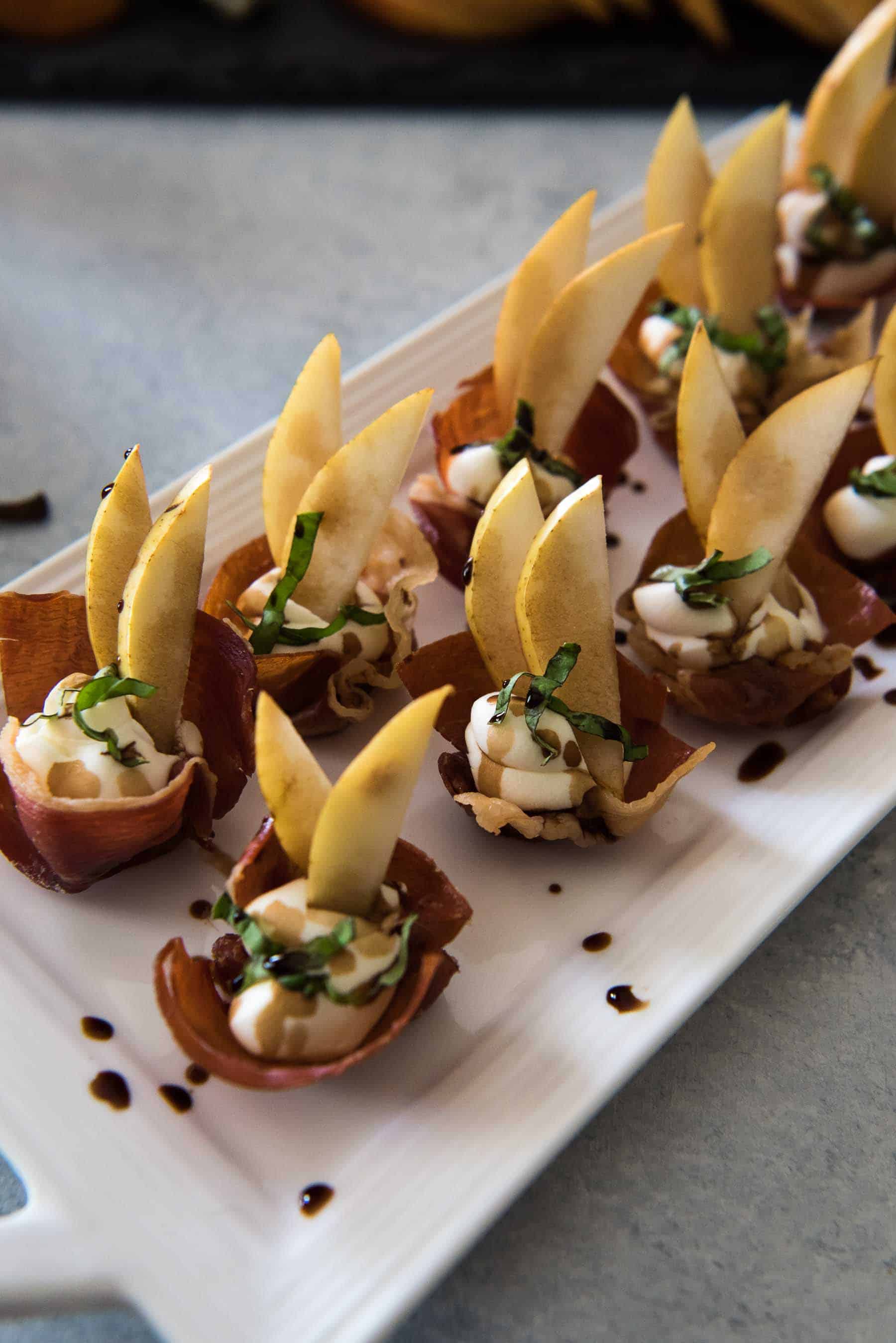 Crispy Prosciutto Cups with Pear & Mascarpone • The Crumby Kitchen