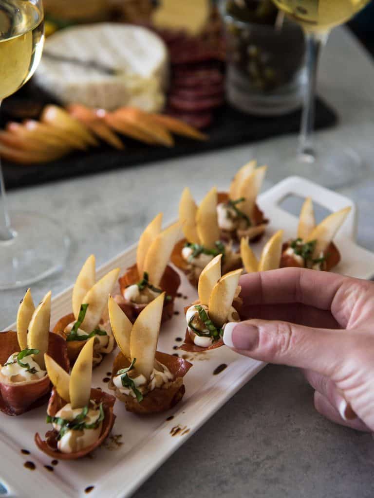 Looking for the fanciest, easiest appetizer ever? Crispy Prosciutto Cups with Pear & Mascarpone are the answer - simple flavors, simple prep, max deliciousness!