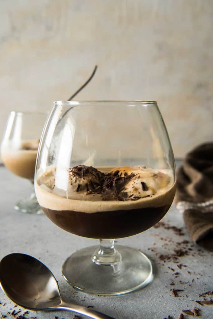  This Salted Caramel Cold Brew Affogato is a treat meant for summer! Cold brew coffee keeps the ice cream from melting quickly, leaving you time to truly enjoy this invigorating java dessert!