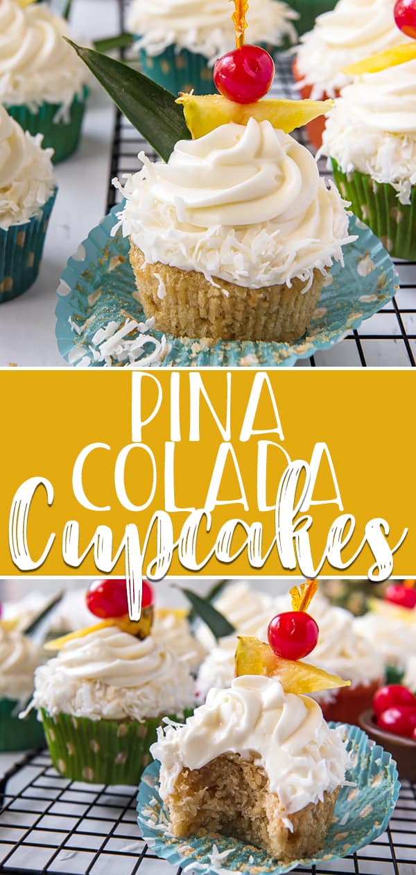 Pina Colada Cupcakes pin
