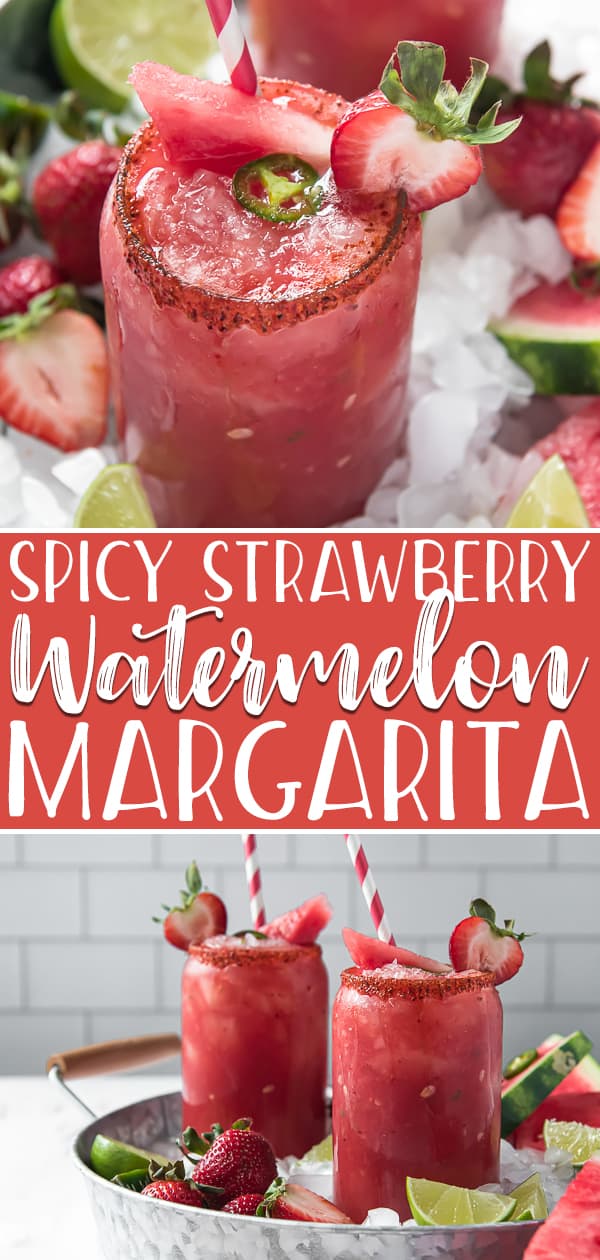 Spicy Strawberry Watermelon Margarita pin