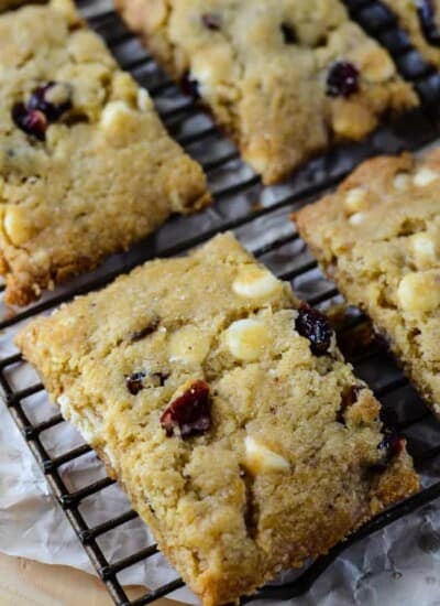 White Chocolate Cranberry Brown Butter Bars