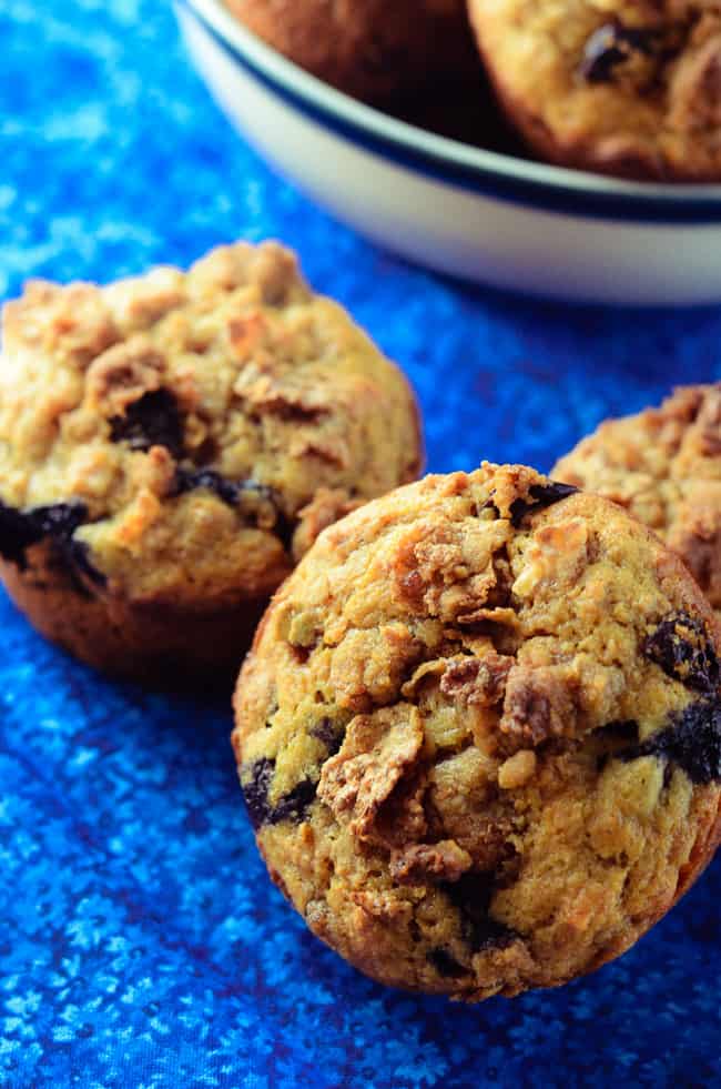 Blueberry Raisin Crunch Muffins • The Crumby Kitchen