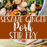 Quick, easy, and full of your favorite vegetables, this tasty Sesame Ginger Pork Stir Fry is ready in less than 30 minutes - a true weeknight winnner!
