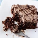 Death By Mocha Poke Cake | A devilish little chocolate cake, infused and topped with Irish cream, vanilla bean, and the World's Strongest Coffee!