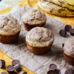 Peanut Butter Banana Marble Muffins | Get the recipe at My Cooking Spot!