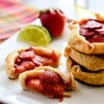 Mini Strawberry Limeade Galettes | These fun little one person, no-fuss tarts are filled with fresh vanilla lime-spiked strawberries, and are a great dessert even for outdoor meals.
