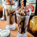 Twist & Shout Shake | A Hard Rock Cafe copycat, this boozy milkshake combines chocolate, caramel, spiced rum, stout, and bacon in an epic after dinner event!