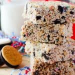 Oreo Funfetti Rice Krispie Treats | Make going back to school fun with this colorful, Oreo-studded variation of the classic Rice Krispie Treat - or just transport yourself back to childhood!