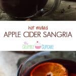 Hot Mulled Apple Cider Sangria | It's the perfect time of year for drinks like this! Hot apple cider and red wine, blended and mulled with honey, apples, clementines, and seasonal spices, then spiked with spiced rum.