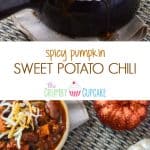 Spicy Pumpkin Sweet Potato Chili | This is not your ordinary crock pot chili - it's packed with pumpkin, sweet potato, beef, pork, beans, and tons of fall flavor!