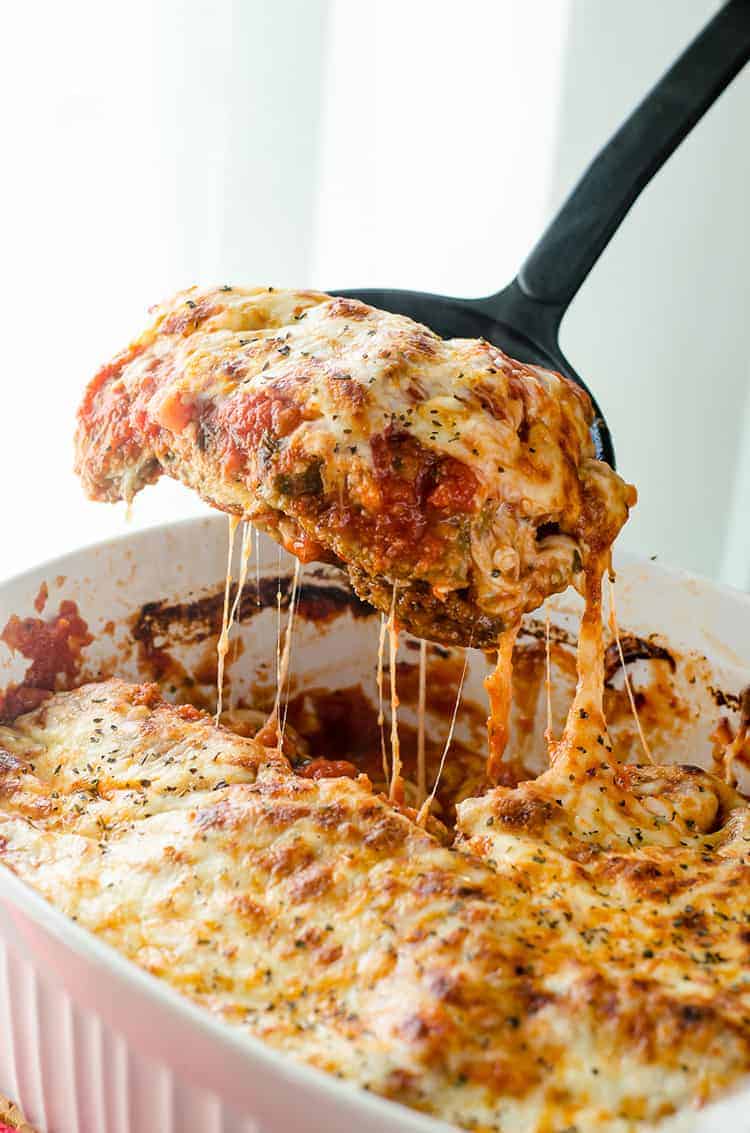 The Best Healthier Baked Eggplant Parmesan The Crumby Kitchen