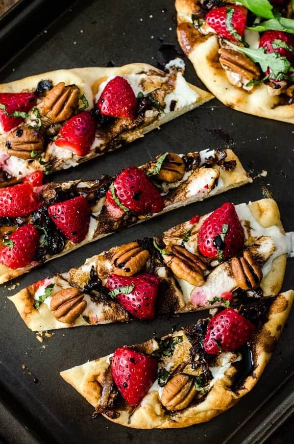 Strawberry Balsamic Chicken Flatbread • The Crumby Kitchen