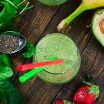 Green Goddess Fruit Smoothie | This healthy, dairy-free, vegan Green Goddess smoothie is loaded with spinach, avocado, and lots of fresh fruit, providing plenty of nutrients to power you through your day.