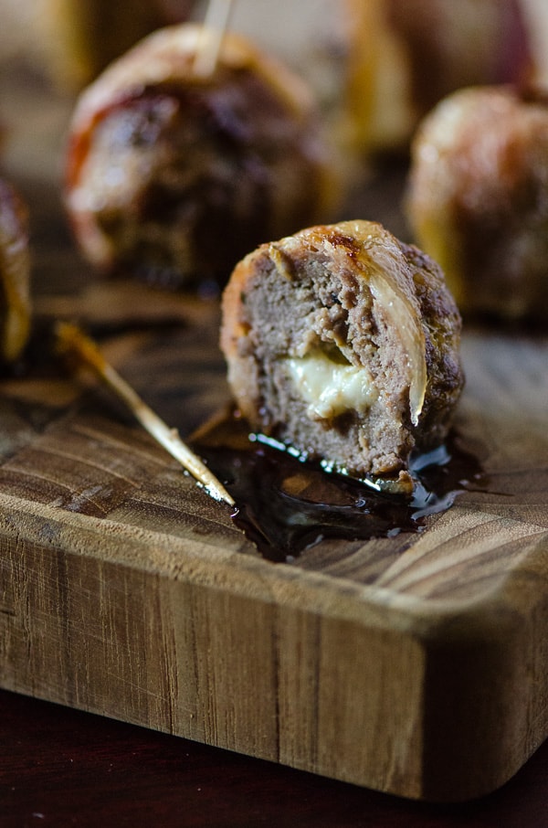 Bacon-Wrapped Mozzarella Stuffed Meatballs