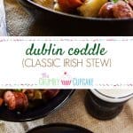 Dublin Coddle | Irish comfort food at its best! Bacon, sausage, caramelized onions, and potatoes cooked up in an apple cider-based stew - this is a delicious twist on a classic Irish stew.