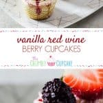 Vanilla Red Wine Berry Cupcakes | Fluffy vanilla bean cupcakes overflowing with a Pinot Noir berry filling, and topped with a berry Italian meringue buttercream - a perfect spring dessert!