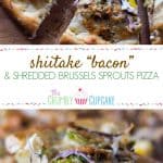 Shiitake “Bacon” and Shredded Brussels Sprouts Pizza | Pan-roasted shiitake mushrooms and shredded Brussels sprouts take center stage on this earthy vegetarian pizza, playing nicely with melty ricotta and Fontina and a playful egg on top.
