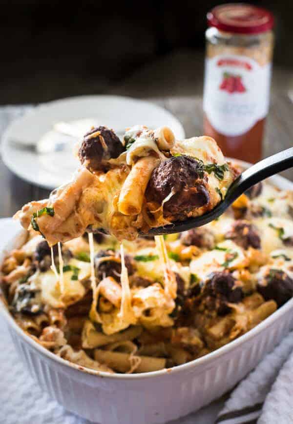 Baked Ziti with Meatballs • The Crumby Kitchen