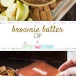 The easiest, most fun way to eat brownies! This Brownie Batter Dip is loaded with mini chocolate chips and M&Ms - any color will do, but bonus points if they're repping your favorite team!