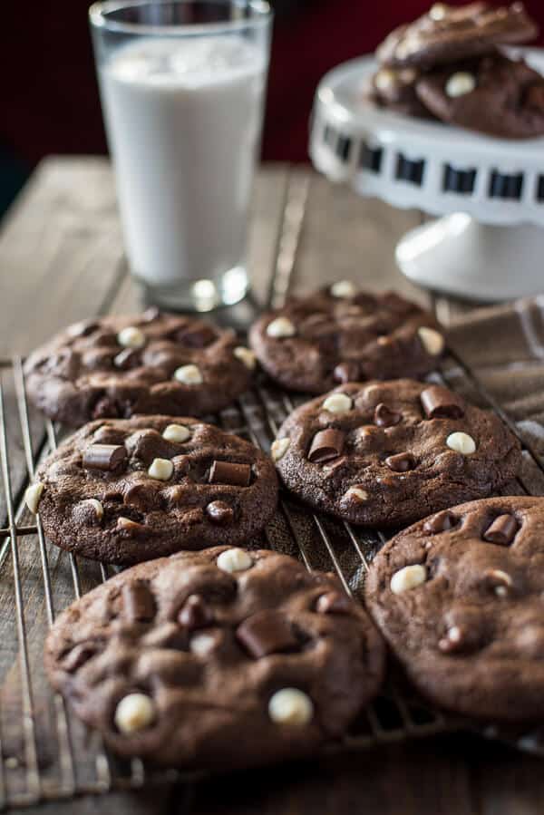 Bakery Style Triple Chocolate Chip Cookies • The Crumby 